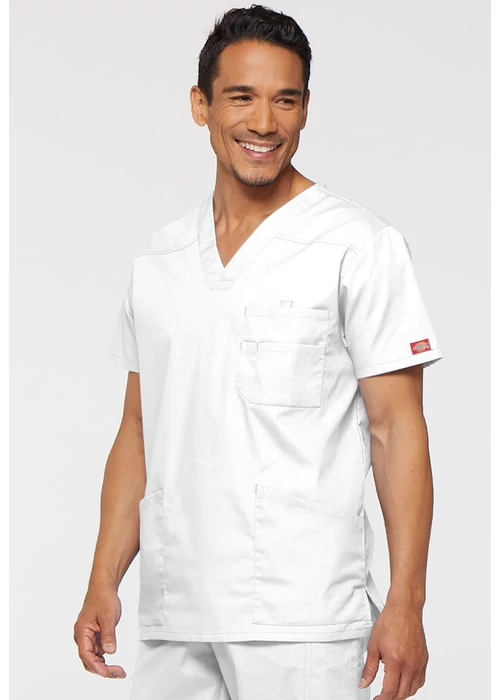 DICKIES FÉRFI V-NYAKÚ KÓRHÁZI FELSŐ - FEHÉR